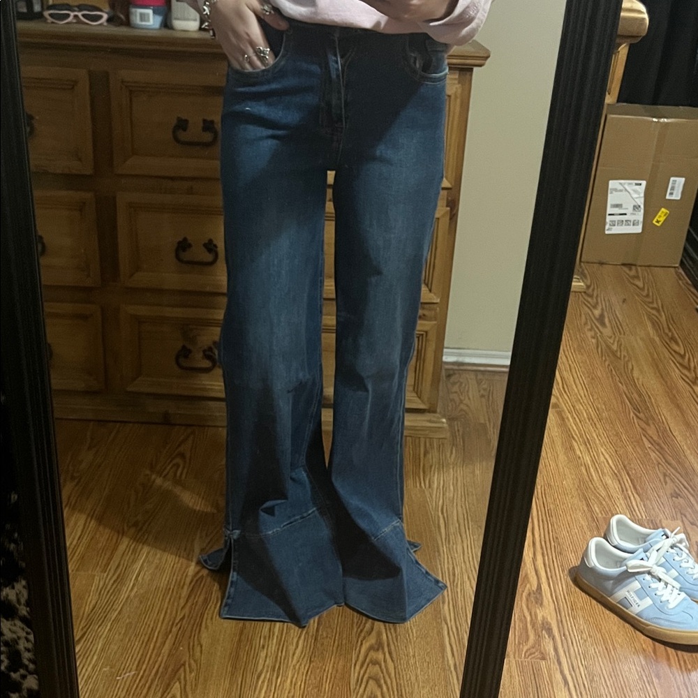 Women's Flared Blue Jeans